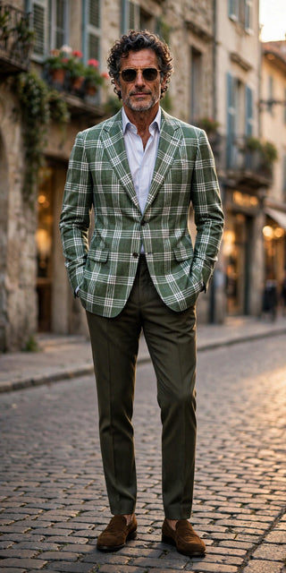 Sartorio Glen Check Plaid Wool-Silk Sport Jacket