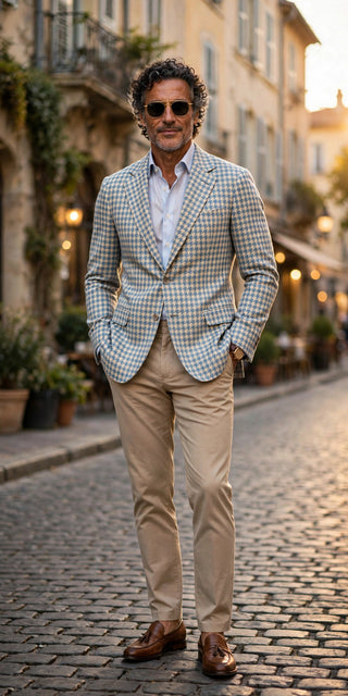 Sartorio Houndstooth Alpaca-Cotton Sport Jacket