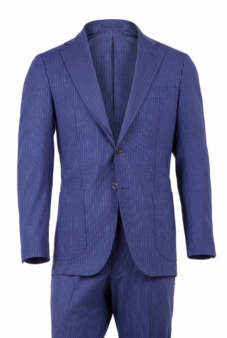 Sartorio Virgin Wool Pinstripe Suit — AI studio photo