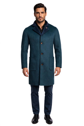 Forest Green PARANA1 overcoat on model