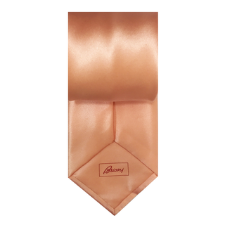 Brioni Tan Solid Silk Tie