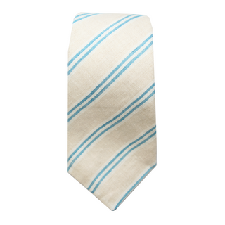 Kiton Cream Striped Seven Fold Tie