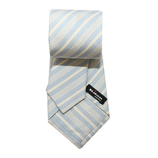Kiton Light-Grey Striped Seven Fold Tie