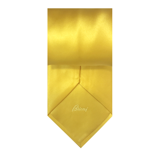 Brioni Yellow Solid Silk Tie