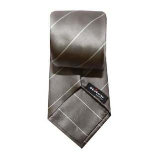 Kiton Dark-Grey Striped Seven Fold Tie
