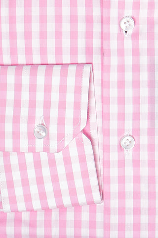 Sartorio Napoli by Kiton Pink Plaid Cotton Shirt