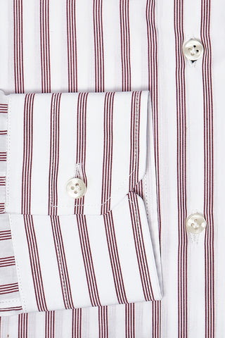 Sartorio Napoli by Kiton White/Red Striped Shirt