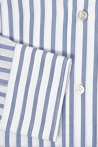 Sartorio Napoli  by Kiton White/Blue Striped Shirt