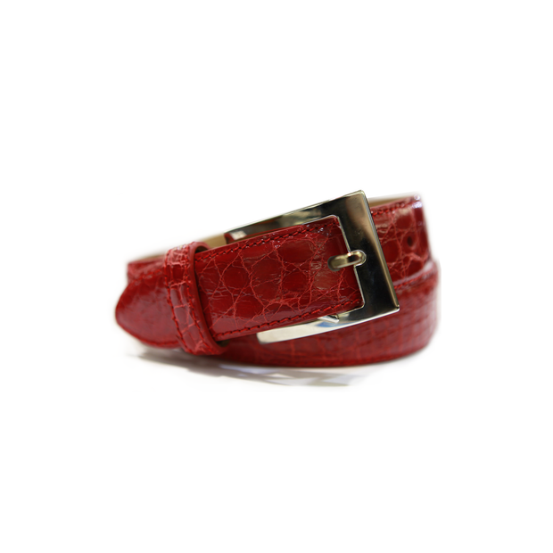 Tardini Red Alligator Skin Belt (Adjustable)