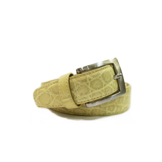Tardini Yellow Alligator Skin Belt (Adjustable)