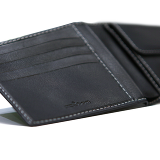 Kiton Black Leather Bifold Wallet