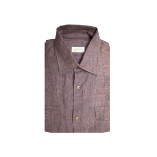 Brioni Burgundy Linen Shirt