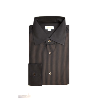 Brioni Brown Striped Cotton Shirt