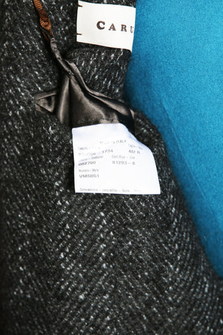 Caruso Dark-Grey Wool Blend Overcoat