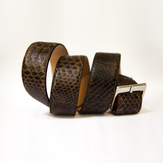 High Class Brown Python Skin Belt