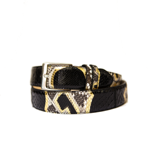 High Class Black Multicolored Python Skin Belt