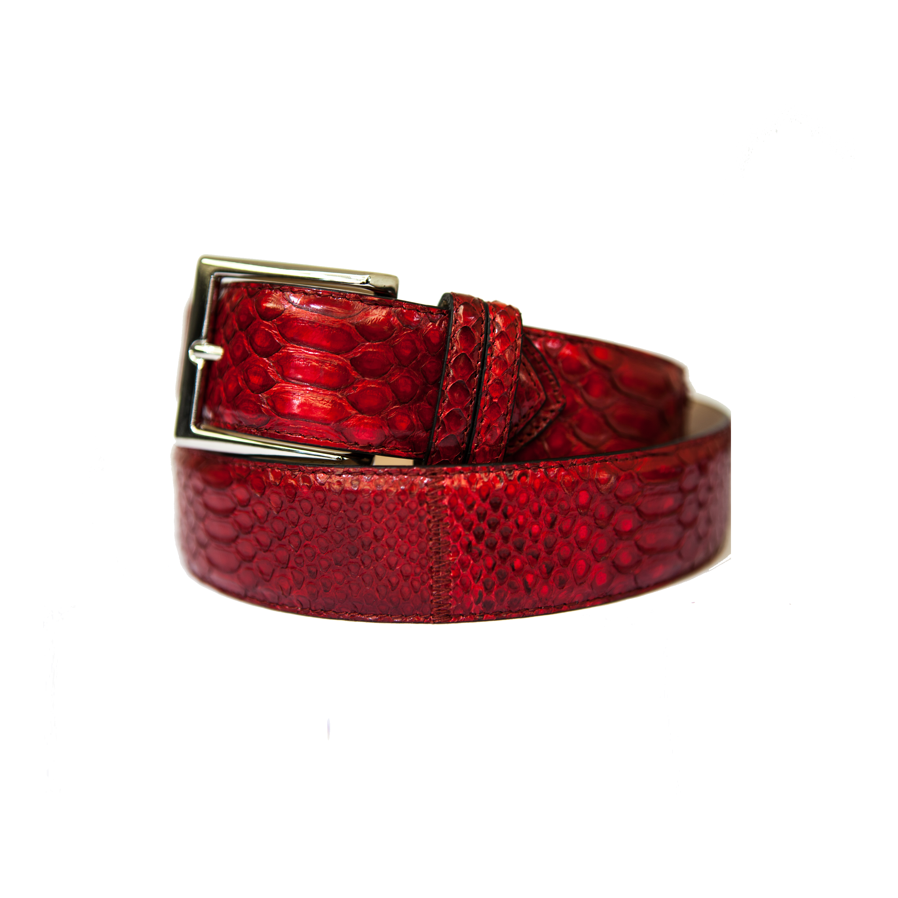 High Class Red Python Skin Belt – Riflessi