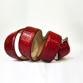 High Class Red Python Skin Belt