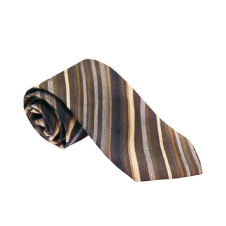 Pal Zileri Brown Multicolor Striped Silk Tie