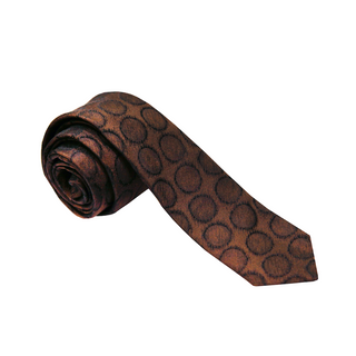 Pal Zileri Brown Pattern Skinny Silk Tie