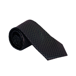 Zilli Black Diagonal Checked Silk Tie
