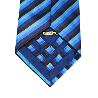 Zilli Blue Multicolored Striped Silk Tie