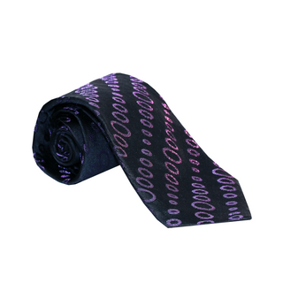 Zilli Black/ Purple Pattern Silk Tie