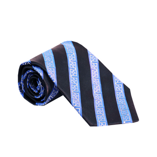 Zilli Black/ Blue Striped Silk Tie