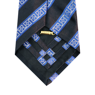 Zilli Black/ Blue Striped Silk Tie