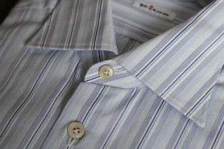 Kiton Blue Striped Shirt