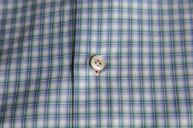 Kiton Cotton Shirt (Blue & Green)