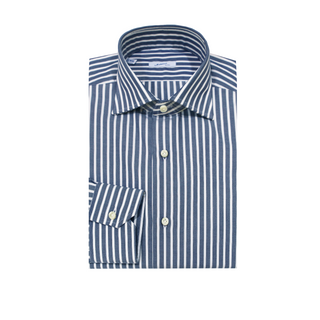 Mattabisch Blue Striped Cotton Shirt