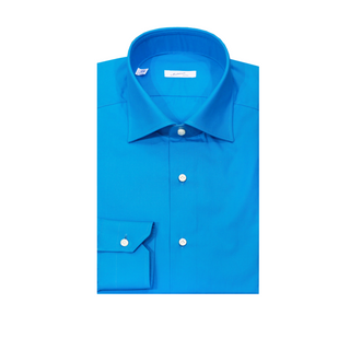 Mattabisch Sky-Blue Solid Cotton Shirt