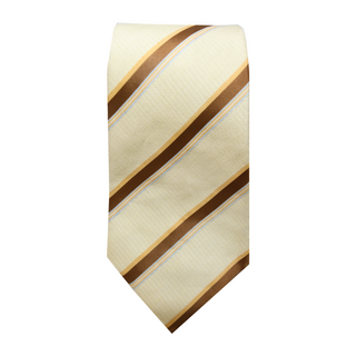 Kiton Cream Striped Seven-Fold Tie