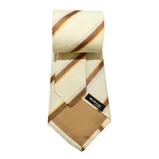 Kiton Cream Striped Seven-Fold Tie